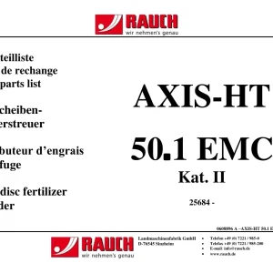 Rauch Axis Ht 50.1 Emc Parts Manual