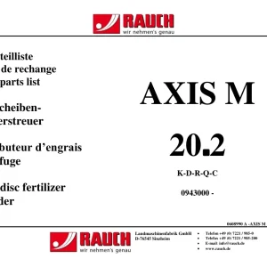 Rauch Axis M 20.2 Parts Manual