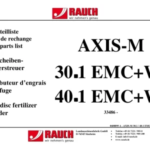 Rauch Axis M 30.1 40.1 Parts Manual