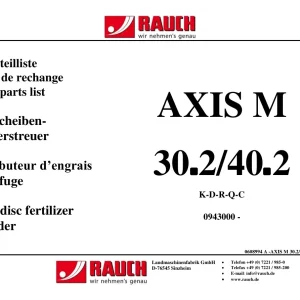 Rauch Axis M 30.2 40.2 Parts Manual