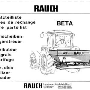 Rauch Beta Parts Manual