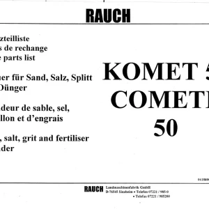 Rauch Komet Comete 50 Parts Manual