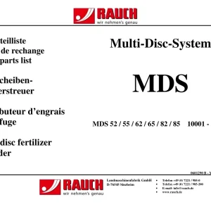 Rauch Mds 52 55 62 65 82 85 Parts Manual