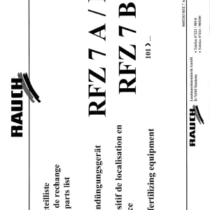 Rauch Rfz7 A B M Parts Manual