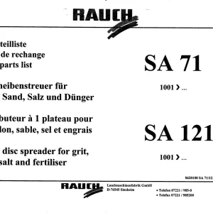 Rauch Sa 71 121 Parts Manual