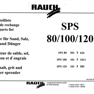 Rauch Sps 80 100 120 Parts Manual