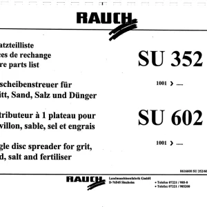 Rauch Su 352 602 Parts Manual