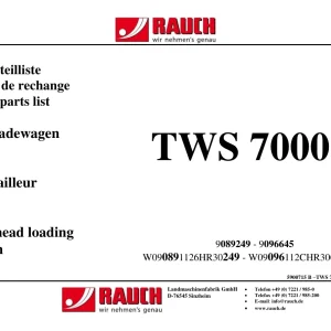 Rauch Tws 7000 Parts Manual