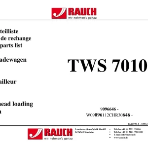 Rauch Tws 7010 Parts Manual