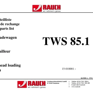 Rauch Tws 85.1 Parts Manual