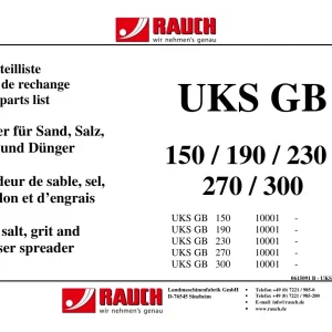 Rauch Uks Gb 150 190 230 270 300 Parts Manual
