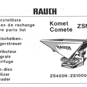 Rauch Zs 450N 1000N Parts Manual
