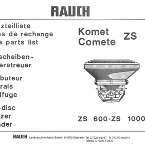 Rauch Zs 600 1000 Parts Manual