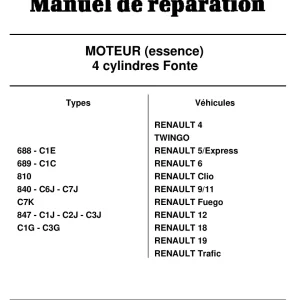Renault 688 689 810 840 847 C1C C1E C1G C1J C2J C3G C3J 1996 Service Manual