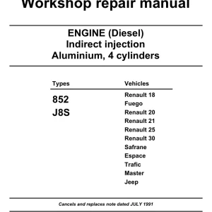 Renault 852 J8S 2000 Service Manual