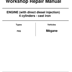 Renault F9Q 1997 Service Manual