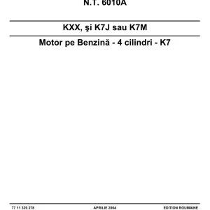 Renault K7J K7M 2004 Service Manual