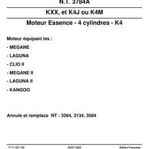 Renault Kxx K4J K4M 2003 Service Manual