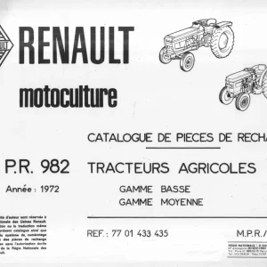 Renault Motoculture Tracteurs Agricoles 1972 Parts Manual