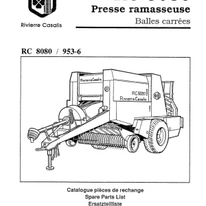 Vicon Rivierre Casalis Rc8080 Parts Manual
