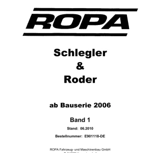 Ropa Beet Ropa Schlegler Roder 2006 Parts Manual