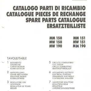 Ruggerini Mm150 Mm190 Parts Manual