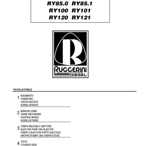 Ruggerini Ry120 Ry121 Parts Manual
