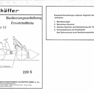Schaffer 220S Parts Manual