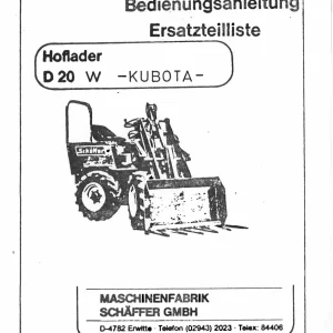 Schaffer D20W Parts Manual