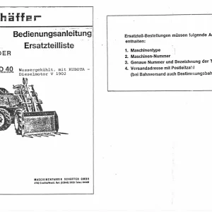 Schaffer D25 D40 Parts Manual