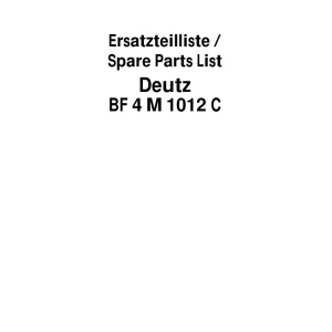 Schaffer Deutz Bf4M 1012C Parts Manual