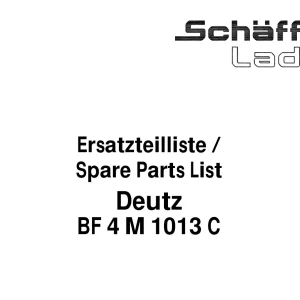 Schaffer Deutz Bf4M 1013 Parts Manual