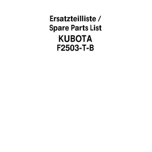 Schaffer F2503 T B Parts Manual