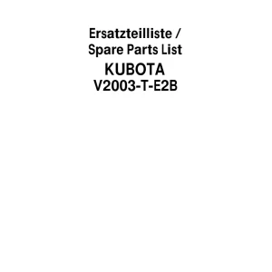 Schaffer V2003T E2B 2003 Parts Manual