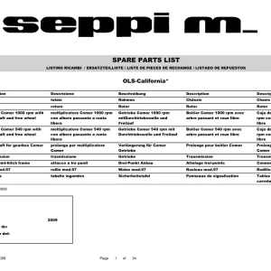 Seppi Ols California 2009 Parts Manual