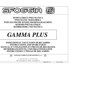 Agri Sfoggia Gamma 2005 Parts Manual