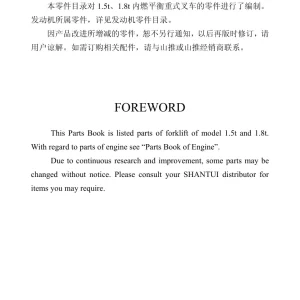 Shantui Sf15 Sf18 Parts Manual