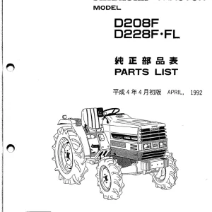Shibaura D208F D228F D228Fl 1992 Parts Manual