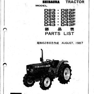 Shibaura D23 D26 D28 D32 D34 D73 1987 Parts Manual