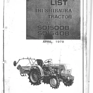 Shibaura Sd1500 Sd1540B 1978 Parts Manual