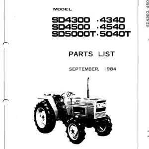 Shibaura Sd4300 Sd4340 Sd4500 Sd4540 Sd5000T Sd5040T 1984 Parts Manual