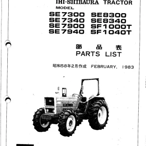 Shibaura Se7300 Se7340 Se7900 Se7940 Se8300 Se8340 Sf1000T Sf1040T 1983 Parts Manual