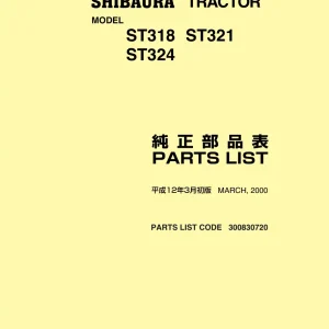 Shibaura St318 St321 St324 2000 Parts Manual