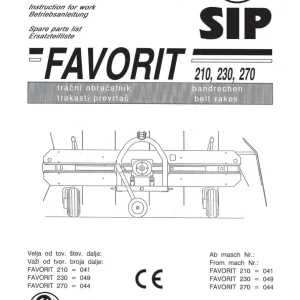 SIP Favorit 210 230 270 Parts Manual
