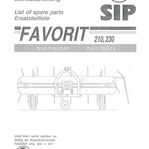 SIP Favorit 210 230 Parts Manual