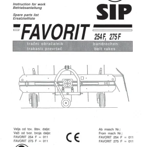 SIP Favorit 254F 275F Parts Manual