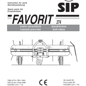 SIP Favorit 274 Parts Manual