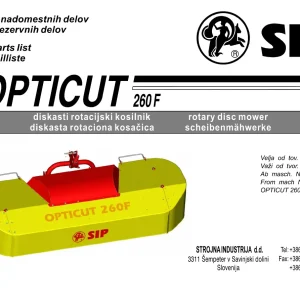 SIP Opticut 260F Parts Manual