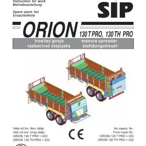 SIP Orion 130T Th Parts Manual