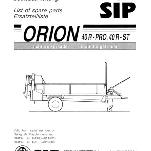 SIP Orion 40P Pro 40R St Parts Manual